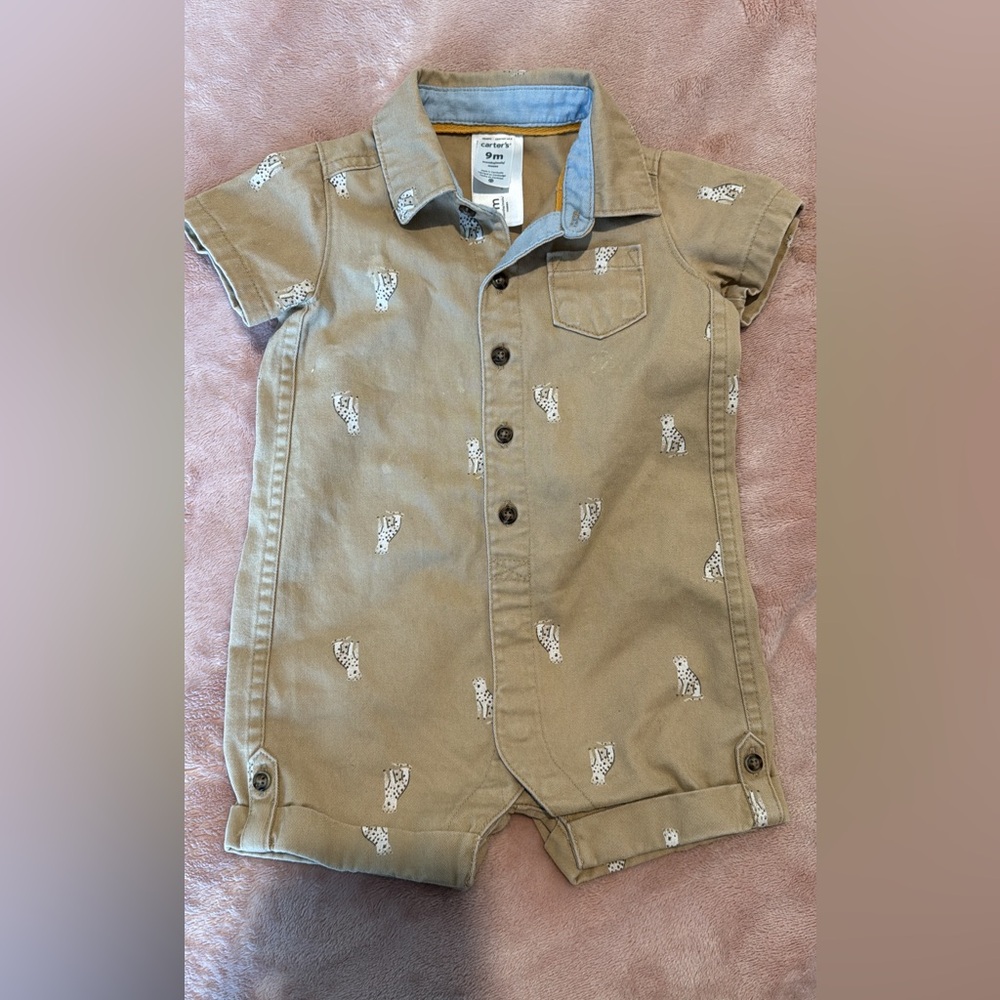 Carter's Tan Short Sleeve One Piece